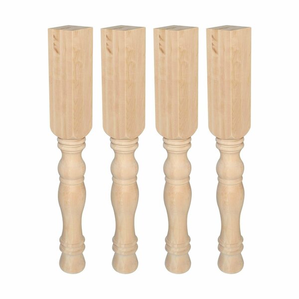 Outwater Architectural Products by 34-1/2in H x 4in Square Solid Maple Wood Island Leg, 4PK 5APD11917